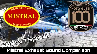 2021 Moto Guzzi V7 850: Mistral Exhaust Sound Comparison