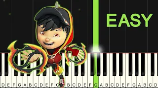 Boboiboy Galaxy Theme Song EASY Piano Tutorial