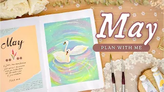 PLAN WITH ME • May Bullet Journal Setup 2023 🦢💜 dreamy swans theme