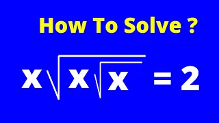 A Nice Math Olympiad Problem | How To Solve For X In This Equation