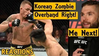 MMA Reacts to The Korean Zombie First Round KO vs Renato Moicano - UFC Greenville