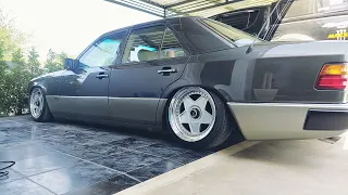 Mercedes Benz W124 E600 air bag stance fitment