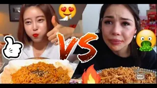 ASMR| EXPECTATION VS REALITY: FIRE NOODLES CHALLENGE 🤧🍜🤯