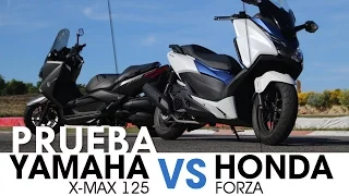 Comparativa 125: Yamaha X MAX & Honda Forza - videoprueba - castellano - 2016