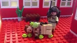 Lego Ghostbusters "He slimed me" scene, in stop-motion.