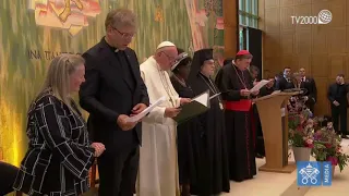 Papa Francesco a Ginevra. Incontro Ecumenico, recita del Padre Nostro