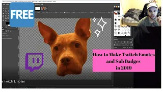 How to Make Twitch Emotes and Sub Badges for Free 2019 // Gimp Tutorial // No Photoshop!