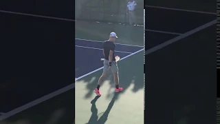 BNP Paribas Open 2018: Roger Federer Indian Wells 2018 practicing with Kyle Edmond