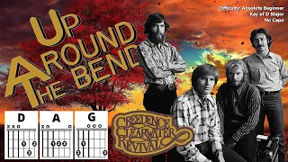 UP AROUND THE BEND by Creedence Clearwater Revival (Easy Guitar & Lyric Play-Along)