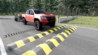 Cars Truck vs Speed bumps BeamNG.drive - BeamNG-Cars TV