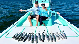 Boat Load of Spanish Mackerel!! Chummed up!  Catch Clean and Cook