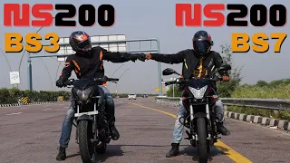 All New 2023 Bajaj Pulsar NS200 BS7 vs NS200 BS3 Drag Race