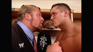 Triple H gives Randy Orton a pep talk: Raw, Aug. 16, 2004