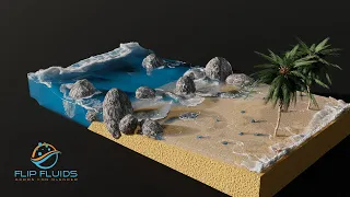 Satisfying beach simulation gone tidal - Flip Fluids