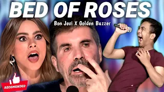 Golden Buzzer : All The Judges cried when he heard the song Bed Of Roses with an extraordinary voice