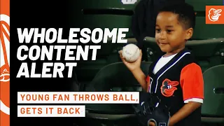 Wholesome Content Alert 🚨 Young Fan Throws Ball Away, Gets It Back | Baltimore Orioles