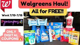 WALGREENS COUPONING HAUL - ONLY DIGITAL COUPONS! || FREE FOOD & DETERGENT 🔥🔥 (7/10-7/16)