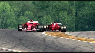 Ferrari F1 2017 vs Ferrari F1 1996 - Spa