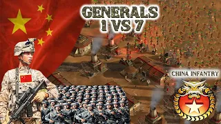 Command Conquer Generals Zero Hour China Infantry 1 vs 7 China Tank Generals (River Revisited)