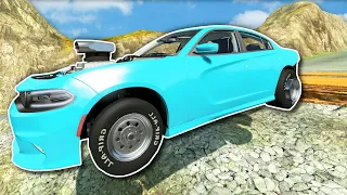 Drag Racing down a Mountain! - BeamNG Multiplayer Mod Gameplay