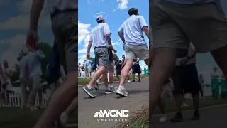 Crowds are enjoying a sunny Saturday at the 2024 Wells Fargo Championship in Quail Hollow.