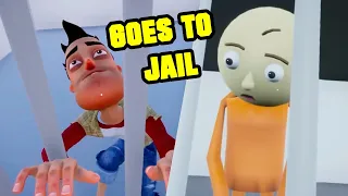 BALDI + Player GOES TO JAIL | Hello Neighbor Mod