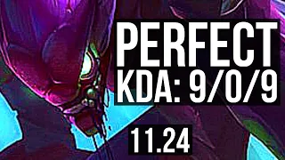 KHA'ZIX vs EKKO (JNG) | 9/0/9, Legendary, 1.2M mastery, 300+ games | EUW Master | 11.24