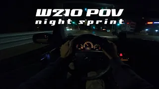 ✇ W210 E240. Night sprint - POV riding #W210POV