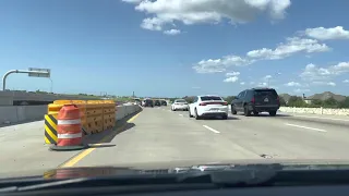 Driving in Lewisville, Texas. To Sam Rayburn Tollway from I-35E South.