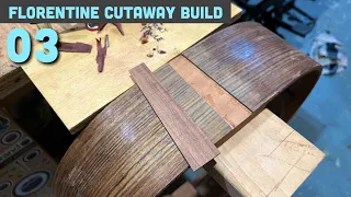 End wedge disaster and joining top and back // Florentine Cutaway Guitar Build part 3