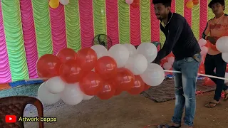 How to make a balloon gate with pvc pipe | red white balloon gate | balloon decoration