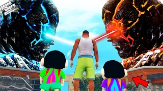 GTA 5 : Franklin Helps Ice Monster To Fight Lava Monster In Los Santos In GTA 5 ! (GTA 5 Mods)