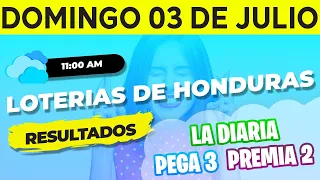 Sorteo 11AM Loto Honduras, La Diaria, Pega 3, Premia 2, Domingo 3 de Julio del 2022 | Ganador 😱🤑💰💵