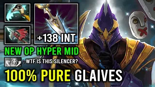 WTF +138 Perma Intelligence Hyper Mid Silencer 100% Pure Glaives Hit Like a Truck Dota 2