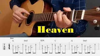 Heaven - Bryan Adams - Fingerstyle Guitar Tutorial with tabs and chords