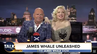 Marilyn Monroe impersonator Suzie Kennedy sings happy birthday to James Whale - TalkTV  - 7/05/2022