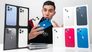 iPhone 13 + 13 Pro Color Comparison! UNBOXING EVERY COLOR!