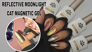 Different Effects😱 How to Use Reflective MoonLight Cat Magnetic Gel Polish - Born Pretty Nails