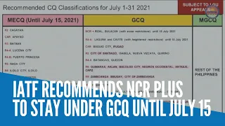 IATF recommends NCR Plus to stay under GCQ until July 15