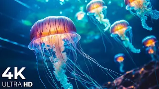 Relaxing Jellyfish Dance in Stunning 4K with Calming Music