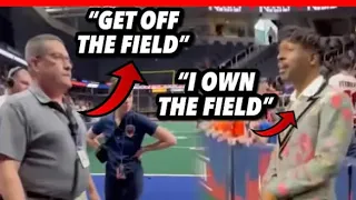 Security tries to kick Antonio brown off field he owns ?!?!?!?