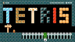 Tetris Remake - A playable Tetris level in Super Mario Maker 2