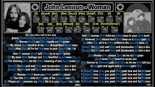 John Lennon - Woman [D] [Jam Track] [Guitar chords & lyrics]