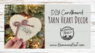 🧶DIY Yarn Heart made with cardboard