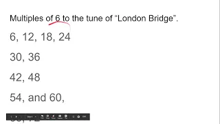 Multiples of 6 to the tune of  London Bridge. Multiplication song for 6's Facts.