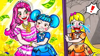[🐾paper dolls🐾] Cinderella Rapunzel and Rich Elsa Stepmother | Rapunzel Family Compilation 놀이 종이