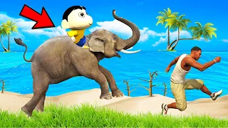 SHINCHAN AND FRANKLIN TRIED THE IMPOSSIBLE MAD CIRCUS ELEPHANT ESCAPE CHALLENGE GTA 5