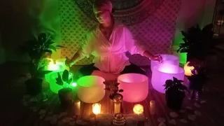 Reiki Sound Bath | Cosmic Vibes 🌌💜| Crystal Singing Bowls | 432 hz