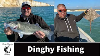 Small Boat Sea Fishing In Newhaven/Brighton Catching Bass On Lures. 12ft Dinghy Fishing