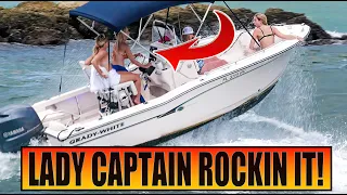 LADY CAPTAIN TAKES ON  A WILD RIDE THROUGH BOCA INLET | BOAT LIFE | JUPITER INLET